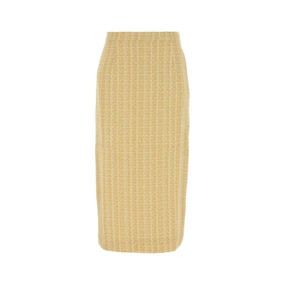 Alessandra Rich Women Yellow Tweed Skirt